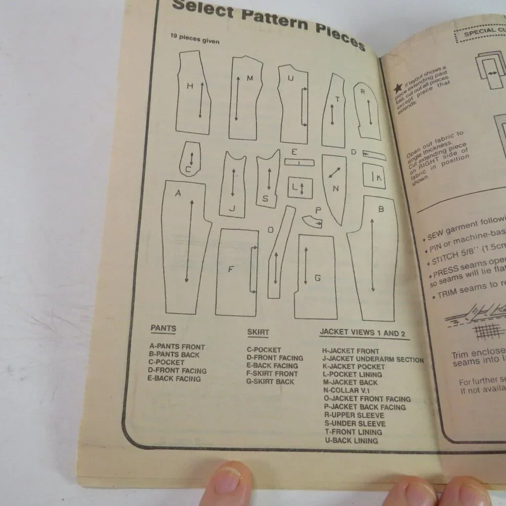 simplicity 8071 UNCUT jacket, pants, skirt sewing pattern